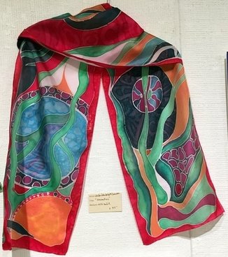 Hand painted silk scarf for mom