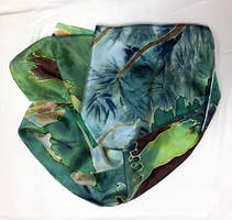 Willow Creek Cemetery hand painted silk scarf